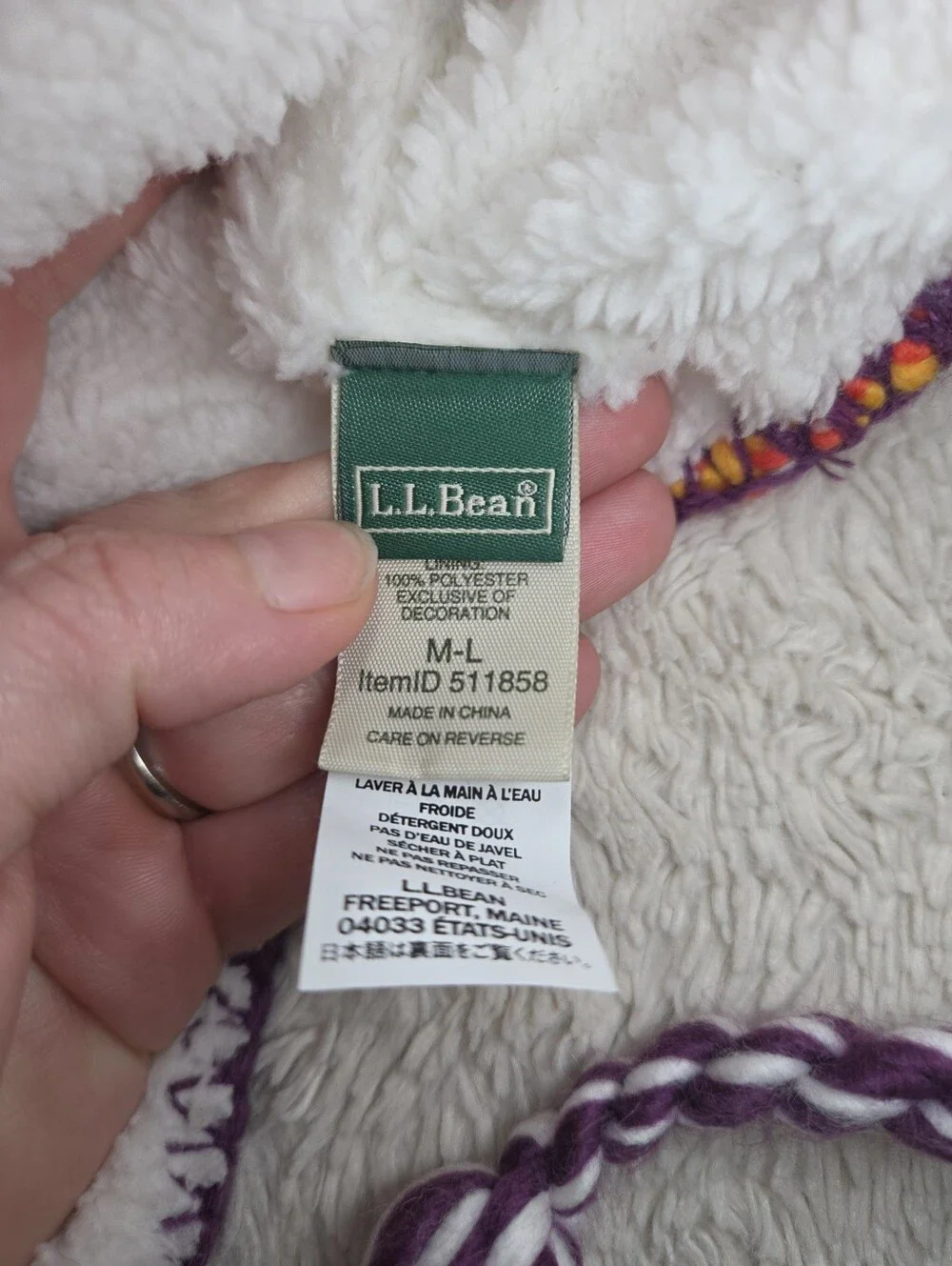 Kids L L Bean Knit Pom Beanie Hat Sz M/L  NWOT
